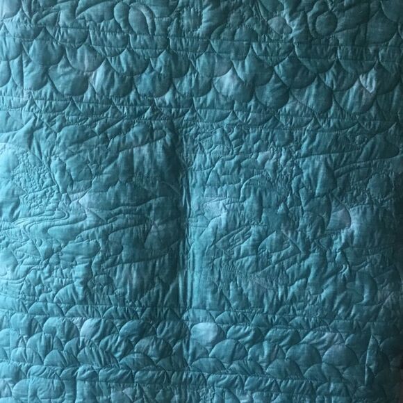Hand Crafted Turquoise & Gold Quilt - Picture 11 of 16